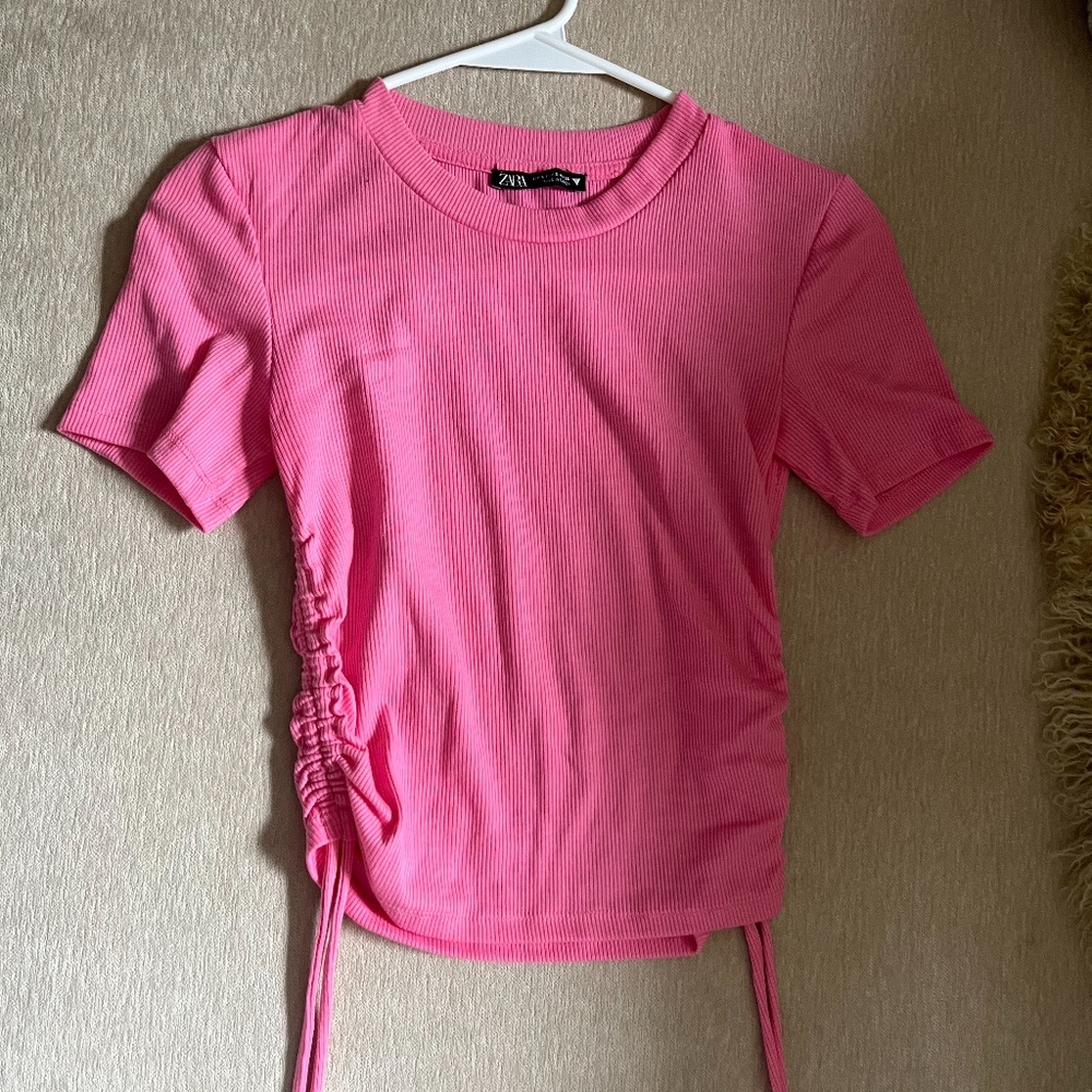 NWOT Zara Pink Cotton Shirt